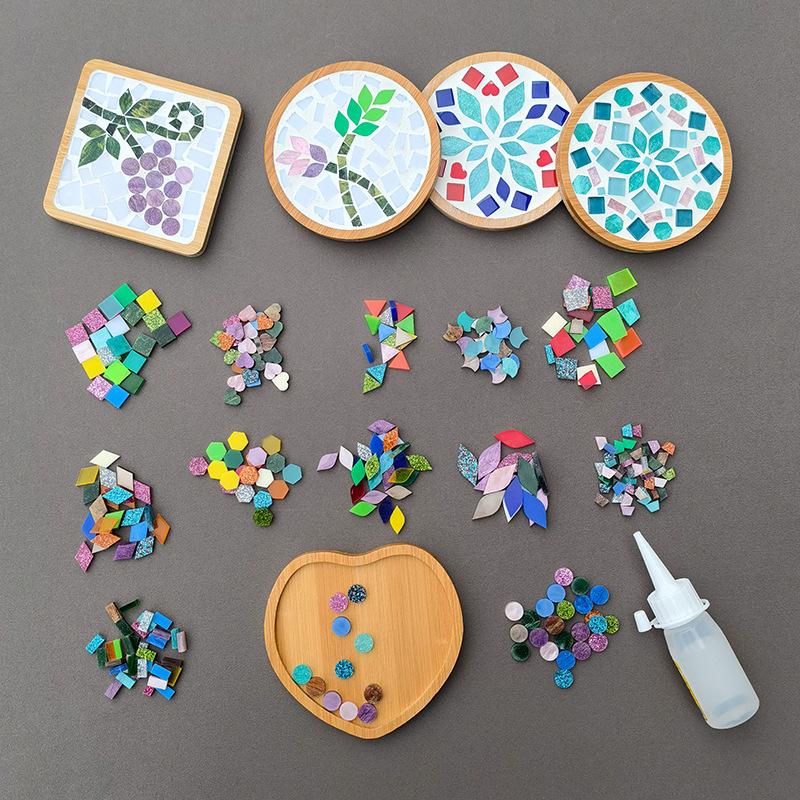 200g Bunte Runde Acryl-Mosaiksteine für DIY-Kunstprojekte