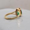 Pink Green Watermelon Tourmaline Quartz 925 Sterling Silver Ring, 18K Rose Gold, 18K Yellow Gold Ring, Split Band Signet Zodiac Jewelry