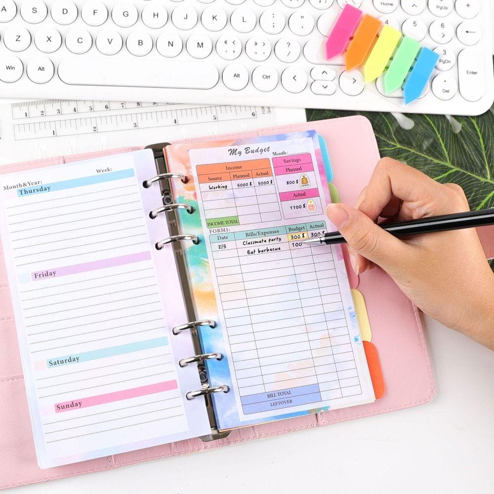Schedules Organizer Refill Inner Pages A6 Loose Leaf Paper Spiral Binder Paper Budget Pages
