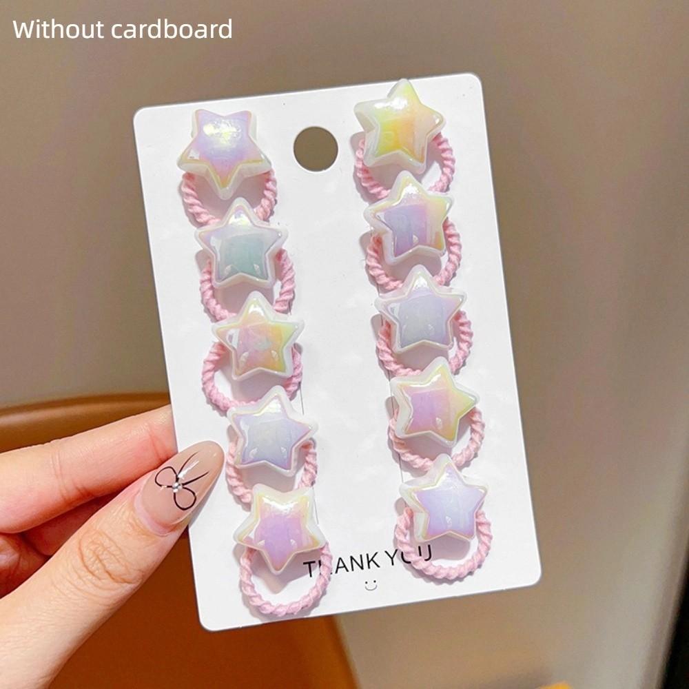 10pcs Star Heart Love Heart Star Hair Ties Headwear Kids Hair Ropes Cute Elastic Rubber Band  Baby