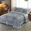 Luxury Soft Knitted Cotton Ruffles Bed Skirt, Bedspread Coverlet, Double Bed Cover Set, Blanket, Linen Pillowcases, Home Textile