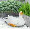Resin Duck Ornament Innovative Fun Simulation Vivid Landscaping White Duck Statue For Garden Yard Outdoor Home
