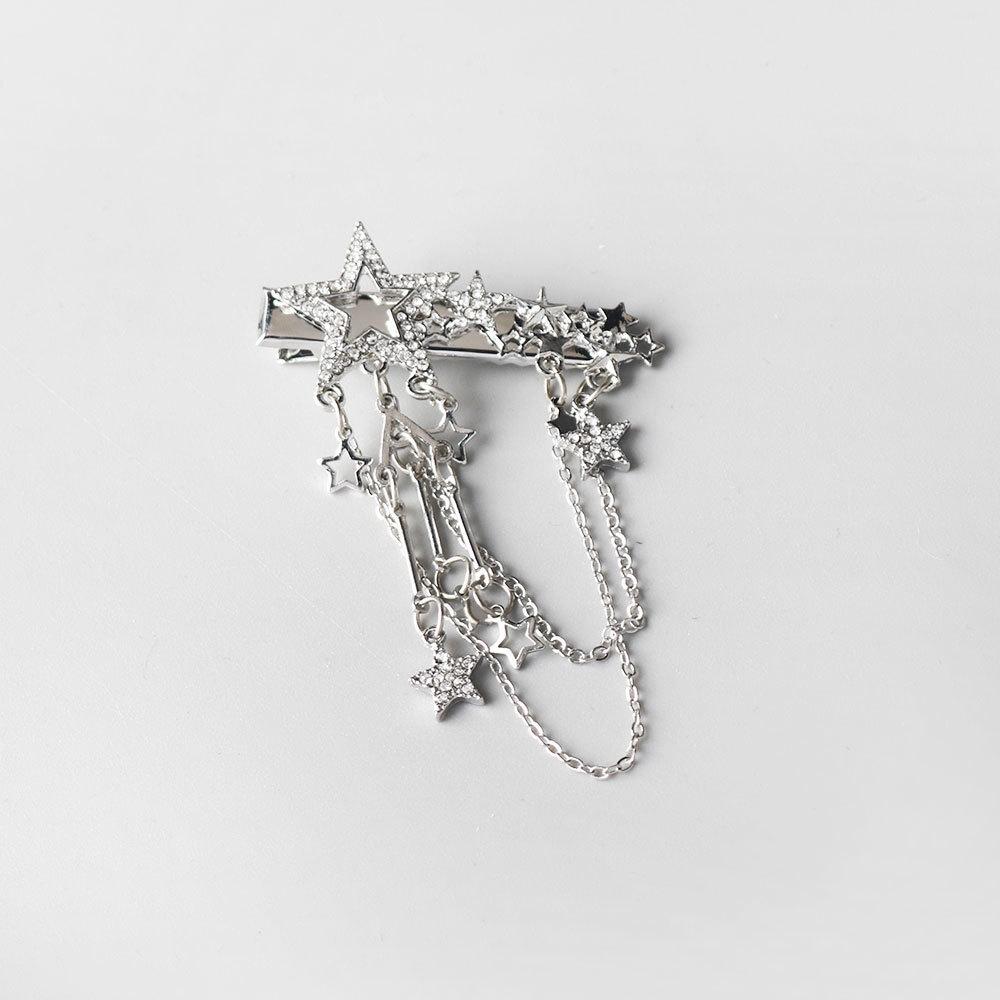 Tassel Star Hair Clip Delicate Sparkling Personality Sweet Cool Style Diamond Studded Side Clip High-end Straight Duckbill Clip