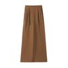 Mom's High-Waisted Summer Ice Silk Pants - Straight Wide-Leg, Nine-Point Style for Middle-Aged & Elderly Women