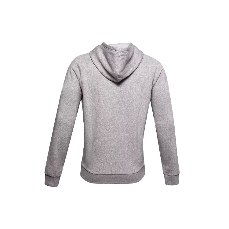 Under Armour Rival Large Logo Printed Fleece Hoodie Men Hoodies Gray 1357093-011
