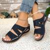 Fashion Women Wedge Sandals Orthopedic Open Toe Sandals Vintage Anti-Slip Leather Casual Female Platform Retro Shoes New Slides Women