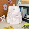 Schoolbag simple small fresh striped backpack women's 1011 new trendy fashion student schoolbag commuter mini backpack
