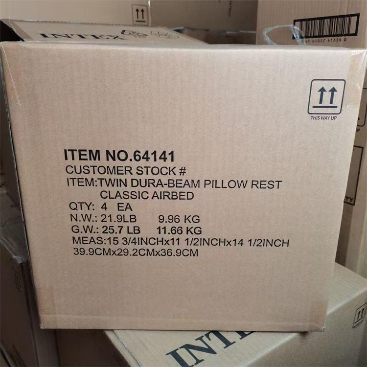 Intex Double Air Mattress with Built-in Pillow - Portable, Thickened, and Simplified Design