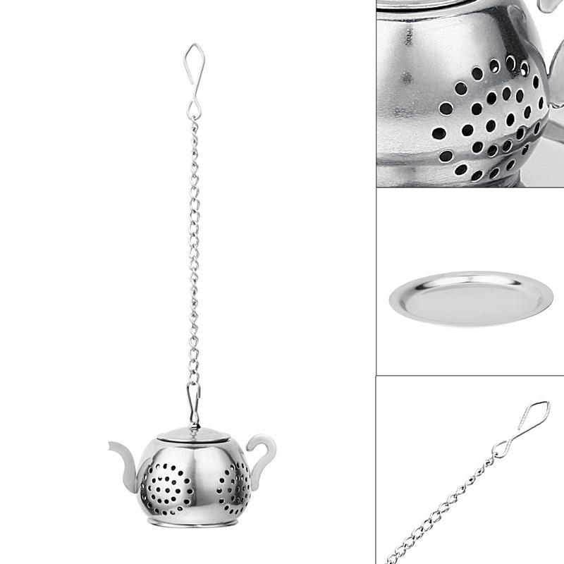 Te-infuser Rostfritt stål Te-sil Filter Söt Mini Tekanna Form Te-boll Infuser Löst Blad Kryddväxt Diffusor Te-tillbehör
