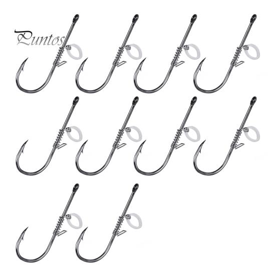 

10 шт. Крючок для фиксации живой креветки, прочный, из углеродистой стали, с зазубринами, с отверстием, крючок для ловли в пресной и соленой воде, рыболовные принадлежности 4