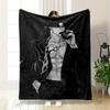 Dark Stylish Man with Apple and Cracked Chest Patterned Flannel Blanket Perfect for the Bedroom Living Room, Sofa, or a Little Nap