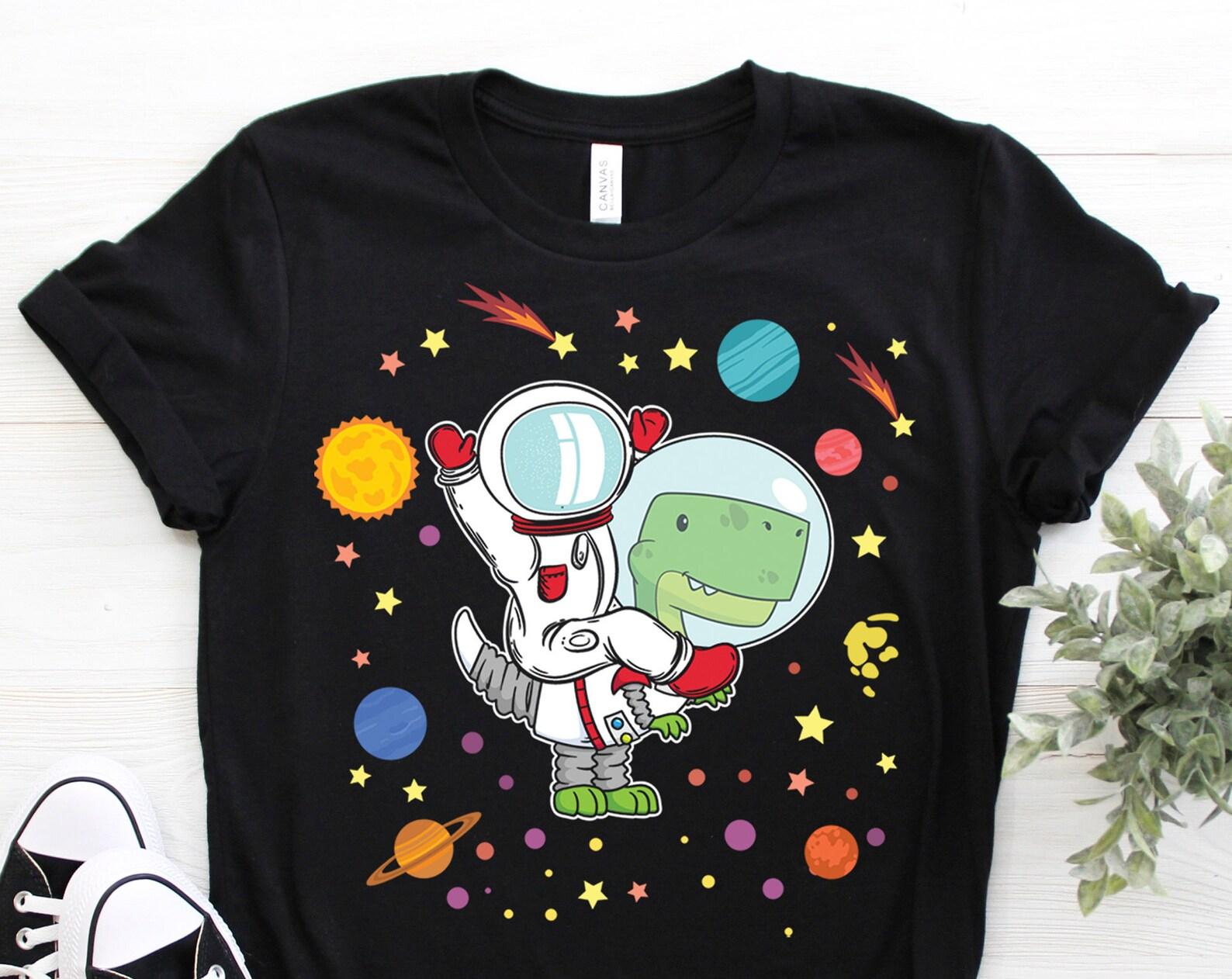 T-Rex Astronaut Kids Dinosaur Spaceman Funny Space Dwarf Solar System Astronomy T-Shirt, Dinosaurs Lovers Birthday Party Gifts Present Youth 110