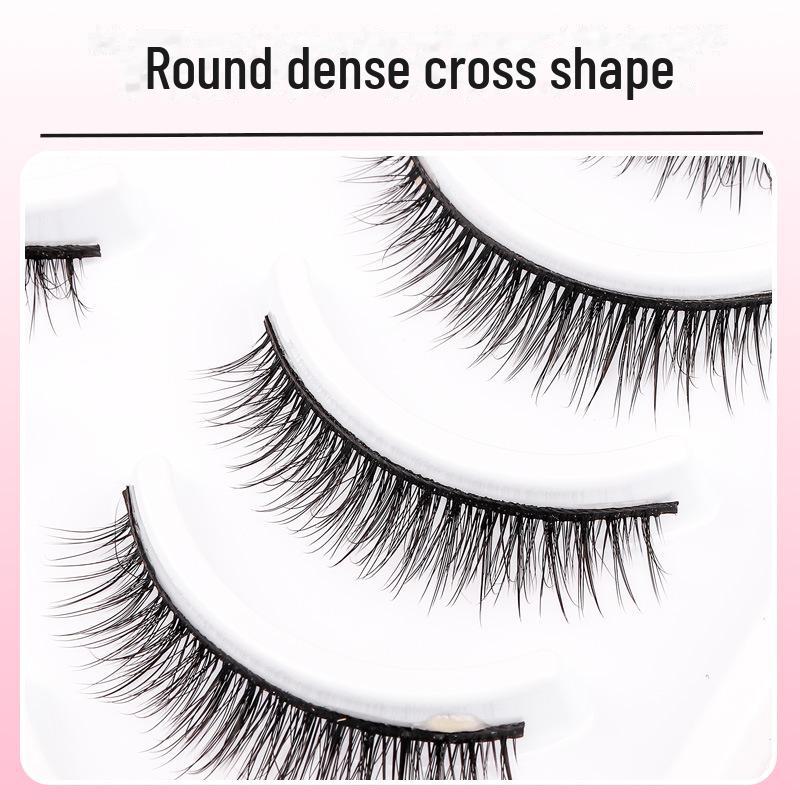 Ten Pairs 3D Stereo Messy Cross Short Lashes for Student, Daily, and Bridal Makeup