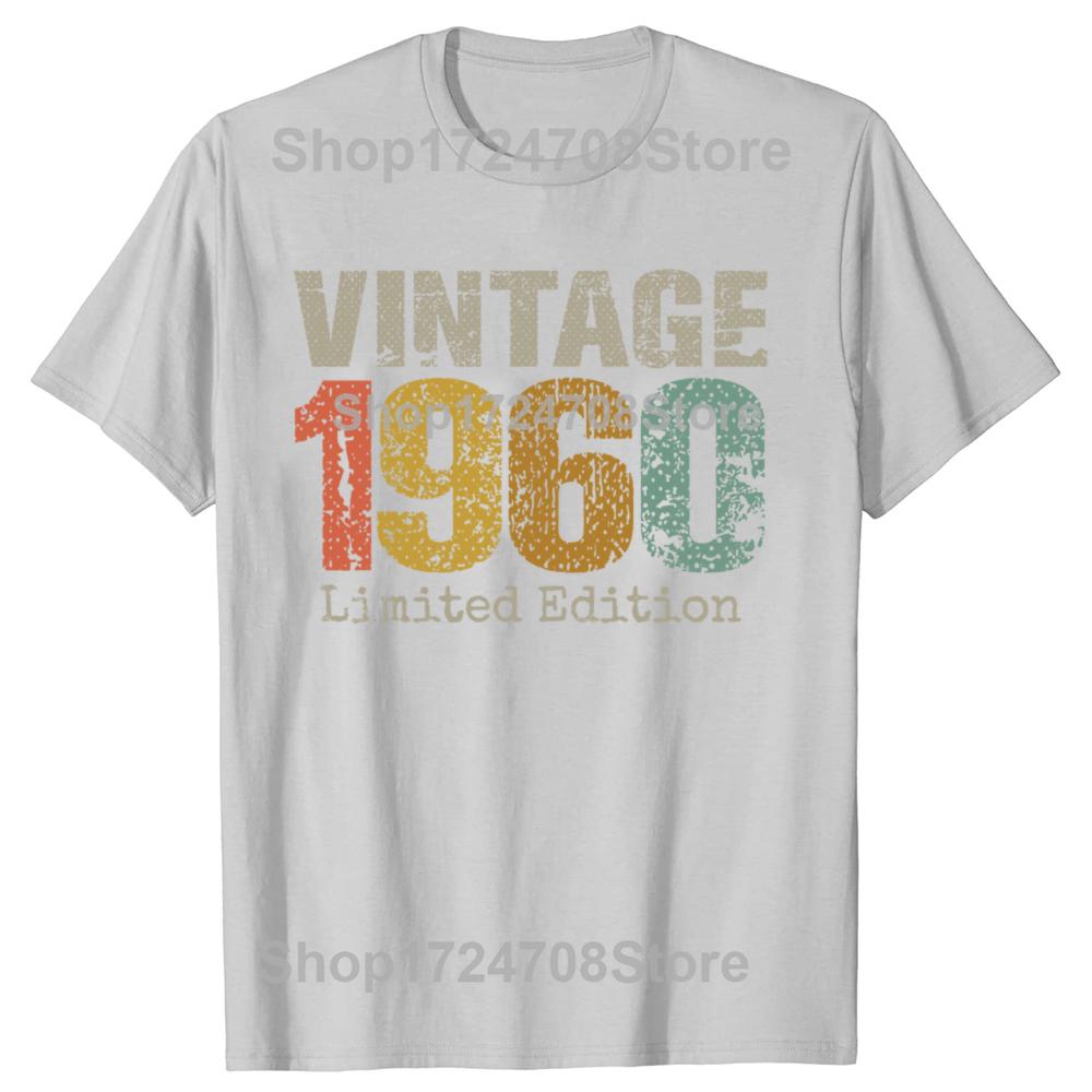 New Men 64 Year Old Gifts Vintage 1960 Limited Edition 64th T Shirt Casual Tee Shirt Casual Short Sleeve Vintage Couples T-Shirt
