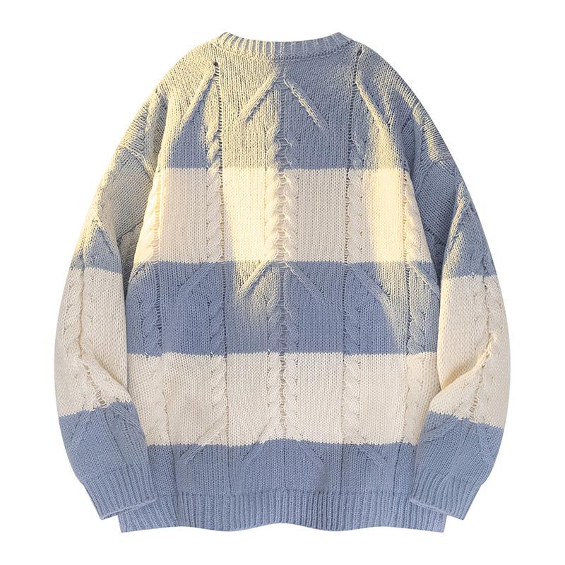 New Autumn and Winter Sweater Striped Sweater Retro Men's Top
