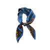 Floral Ditsy Print Ruffled Edge Mulberry Silk Scarf - 70" Square Neckerchief for Women
