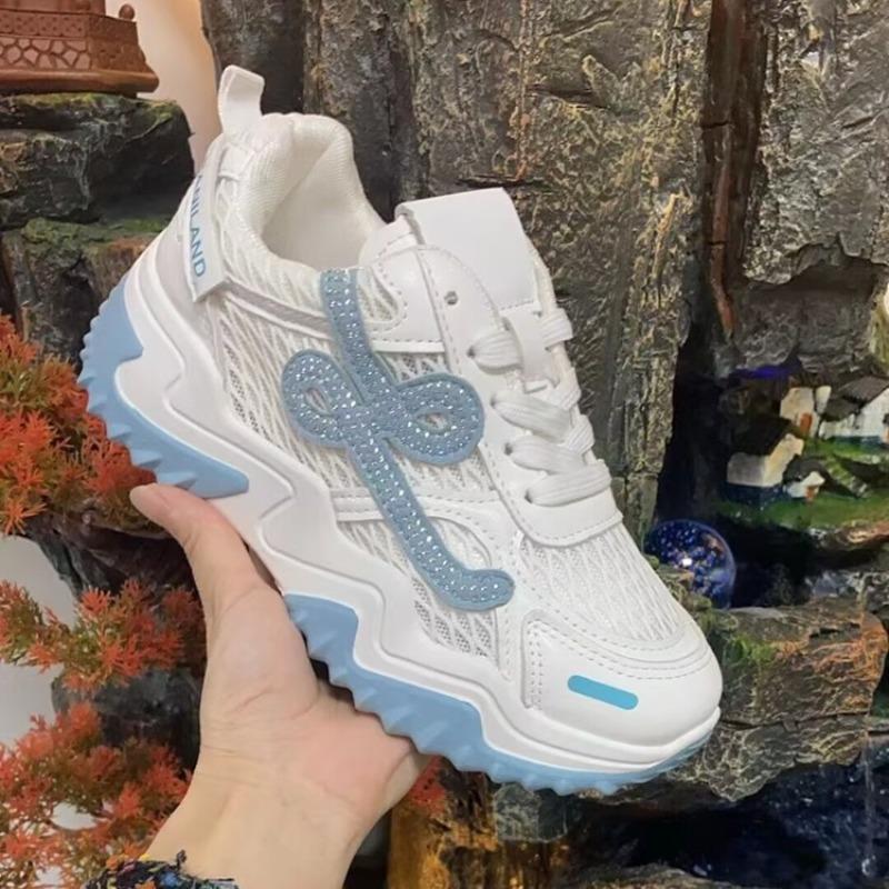 Little white shoes women's thin soft-soled shoes summer new hollow mesh breathable board shoes thick-soled heightening women's shoes