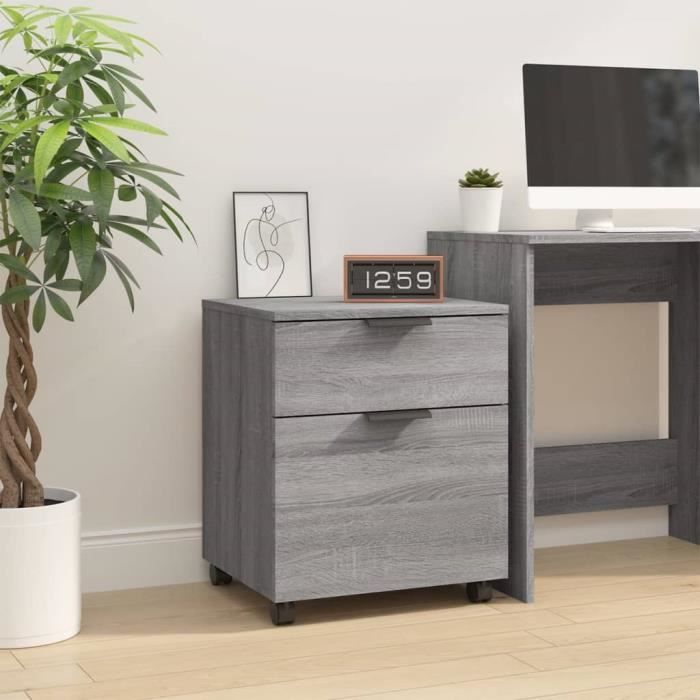 VidaXL Classeur mobile avec roues Sonoma gris 45x38x54 cm Bois 817136