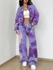 Gradual Change Autumn and Winter New European and American Women's Clothing Tie-dye Printing Suit Women