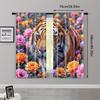 2pcs   Curtain Popular 2D print Tiger Versatile Polyester (without rod) Art Deco Festive Perfect for Living Room   Bedroom & Home