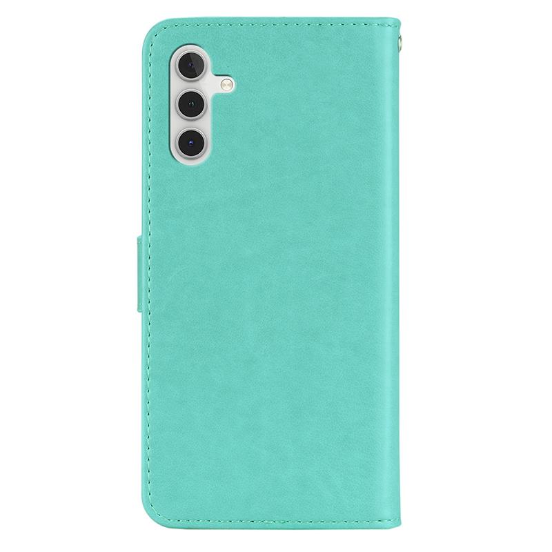 For Samsung Galaxy S23 FE Case Owl Flower Imprinted Rhinestone Leather Phone Stand Cover