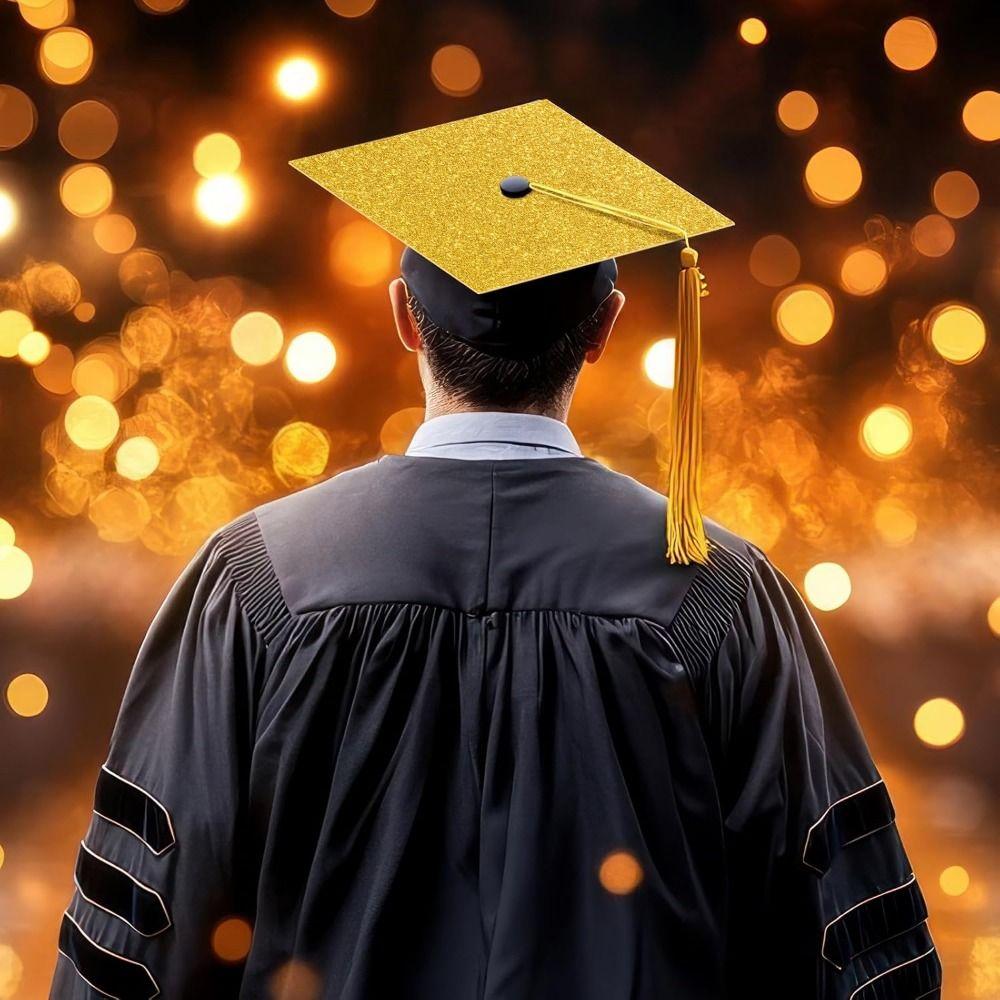 10 Sheets Shiny Grad Cap Decorations Creative Glitter Foam Paper  Student Supplies