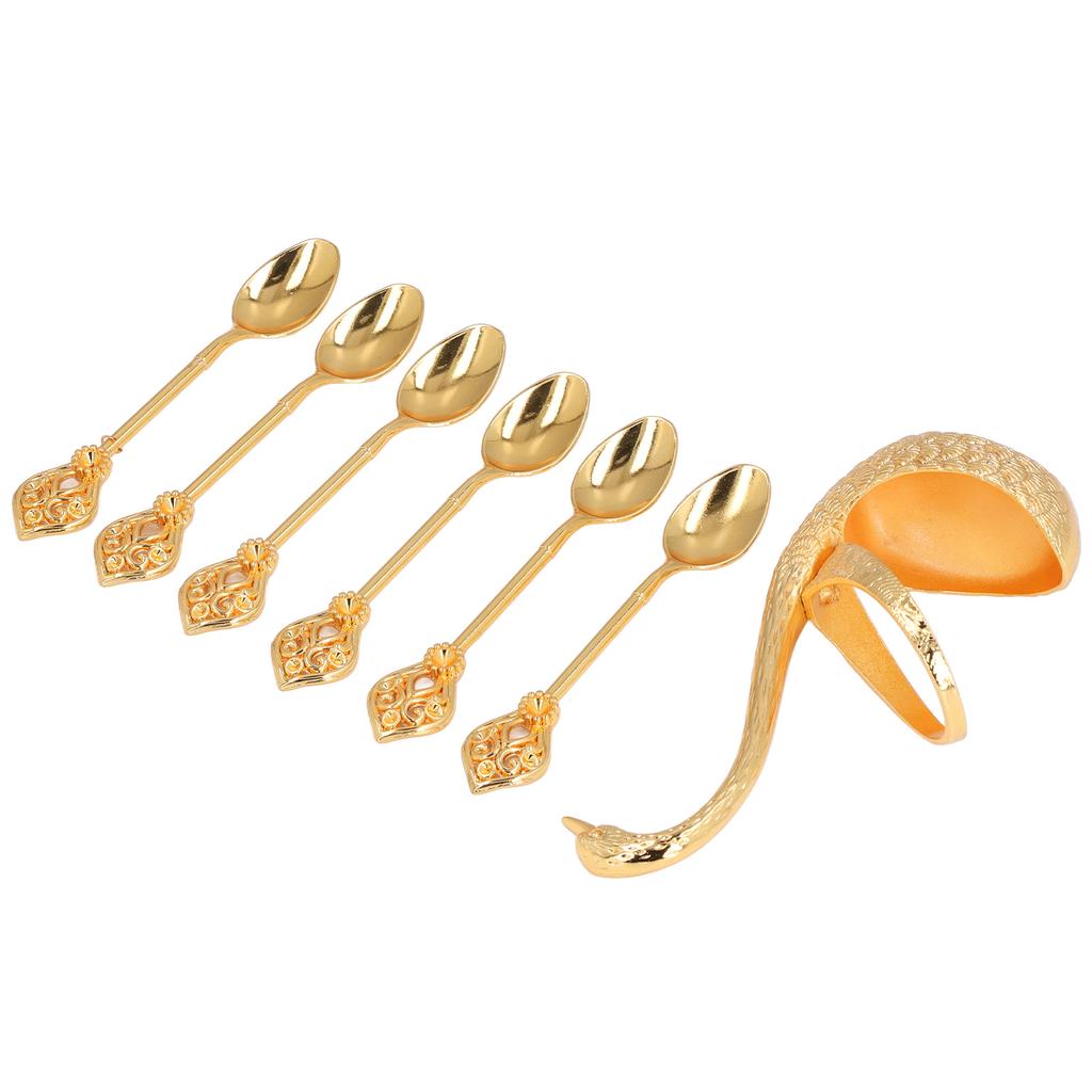 Coffee Spoon Holder Elegant   Zinc Alloy EmNaBossment Design Glossy Bright Color Mirror Polish Coffee Stirrers Holder