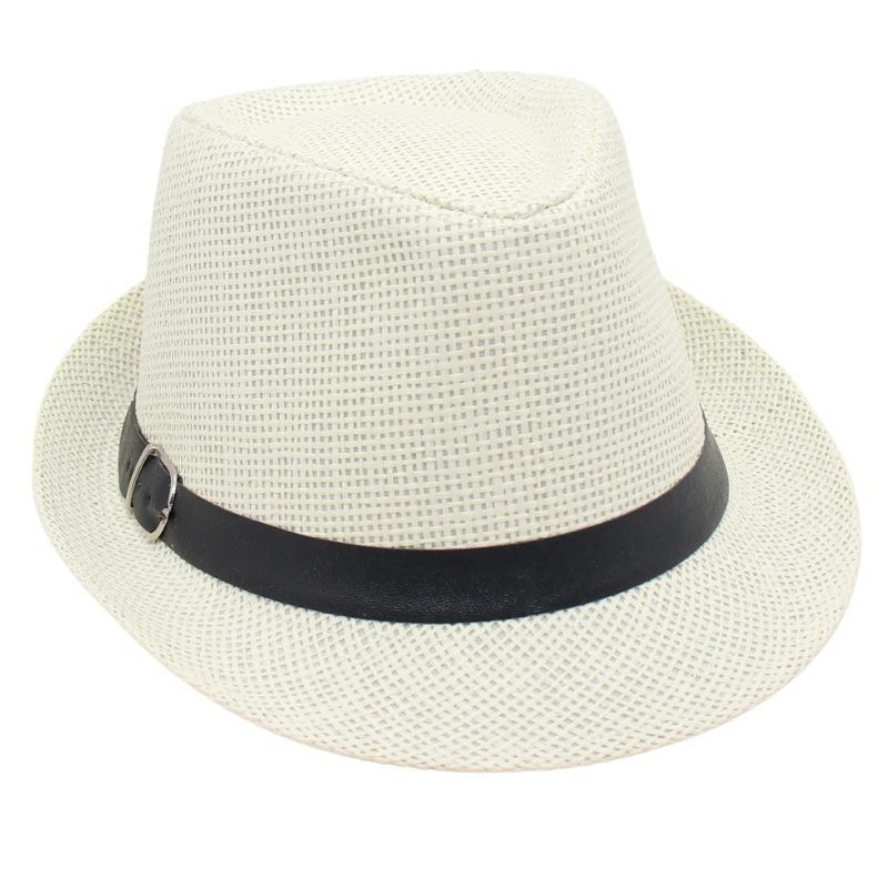 Tavaszi és Nyári Szalmakalap Tengerparti Nyaralás Hűs Kalap Rövid Karimájú Napvédő Kalap Csatos Úriember Churchill Kalap Külföldi Stílusú Férfi