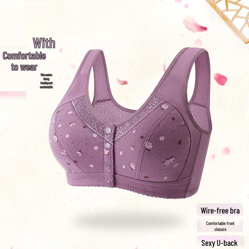 Damen Weiche Baumwolle Bügelloser Frontverschluss Übergröße BH Weste für Mittelalte & Ältere