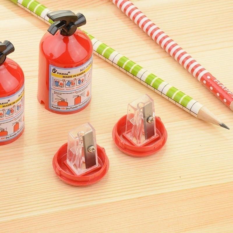 2 Pcs Fire Extinguisher Shape Creative Pencil Sharpener Student Stationery Kids Gifts Office School Supply Nice Things Novelty