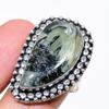 Prehnite Gemstone Handmade 925 Sterling Silver Jewelry Ring Size 8 KJ-541