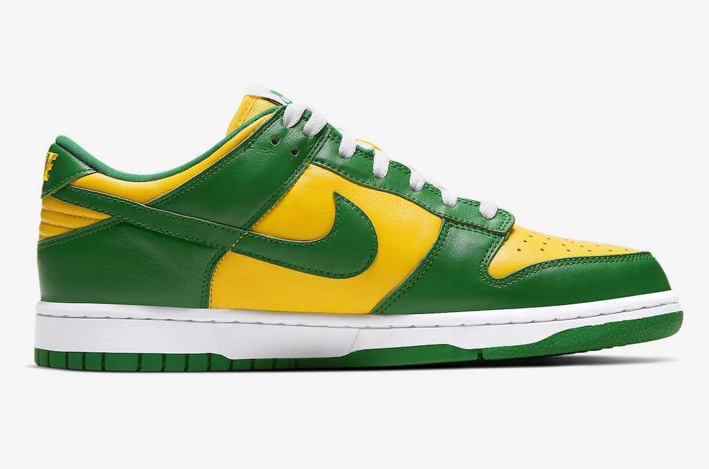 CU1727-700 Nike Dunk Low SP Brazil Varsity Maize Pine Green White (Men's)