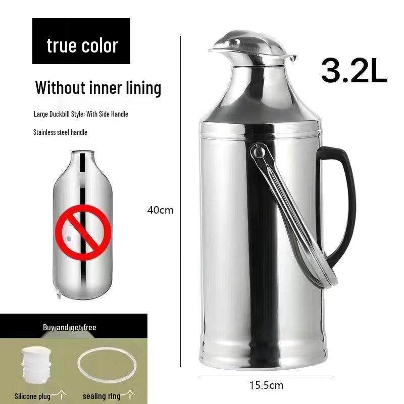 Jingbaodi 3.2L Stainless Steel Thermos Flask with Glass Liner