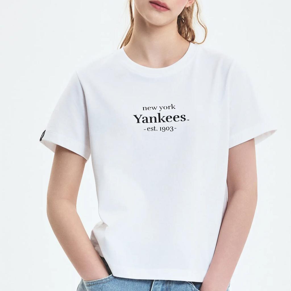 New MLB New York Yankees T Shirt Women's White 3FTSV0253-50WHS
