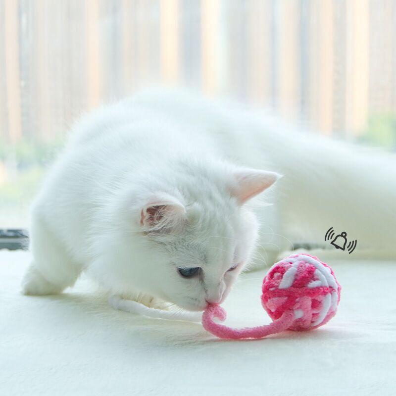 Pet Supplies Cat Bites Cat Teasing Toys Balls Bells Colored Yarn Balls