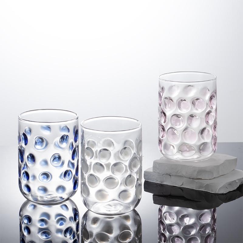 Creative Polka Dot Wine Glass Cups,Household High Borosilicate Juice Beverage Cup,Heat-resistant Coffee Mug, Party Whiskey Glass