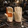 Canvas Gloves with Leather Palm Heavy-Duty Work Reinforced