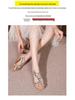 Women's 2025 Spring Rhinestone Bohemian Flat Sandals, Round Toe, Plus Size Available.