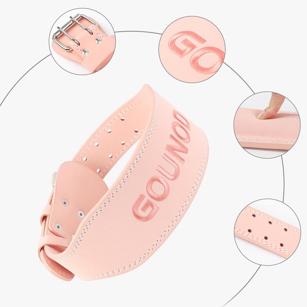 OLIKEI Cintura Professionale in Pelle per Sollevamento Pesi da Donna Palestra Fitness Cintura di Supporto Lombare Squat Stacco Supporto Lombare Schiena Protezione Vita Sportiva