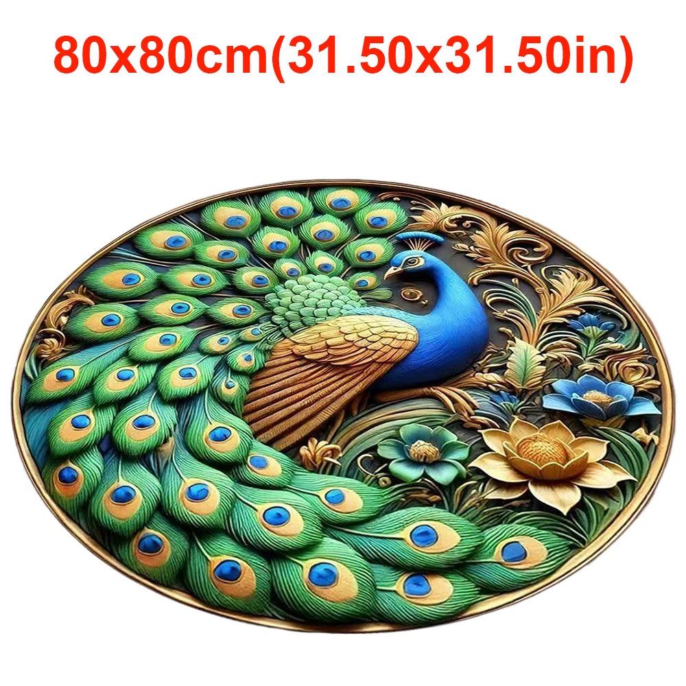 Special-shaped Peacock Carpet Non-slip Door Gasket Blanket  for Living Room Tea Table Bedside