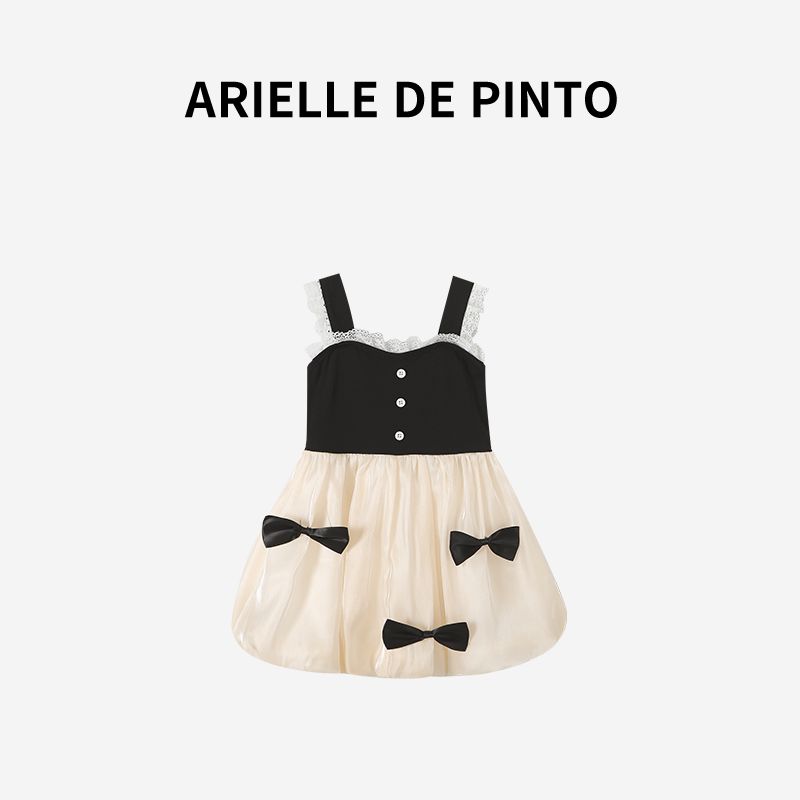 French Arielle De Pinto Girls  Sweet and Romantic Suspender Dress Summer Dress Cute Girl Princess Dress Dress 90