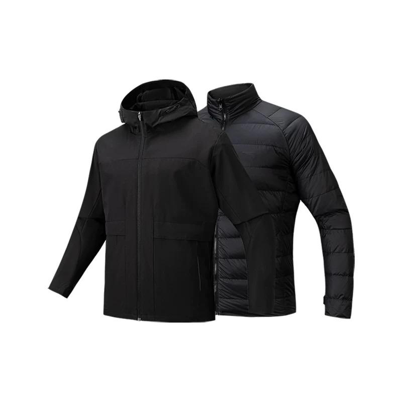 

Anta Training Series Down Inner Liner Water-Resistant Basic Black Woven Two-Piece Set Men sets 152547628-3 XL