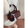 Vintage Frosted Small Crossbody Bag Women Autumn Winter Zipper Design Tote Bowling Bags Lady Fashion Handbags