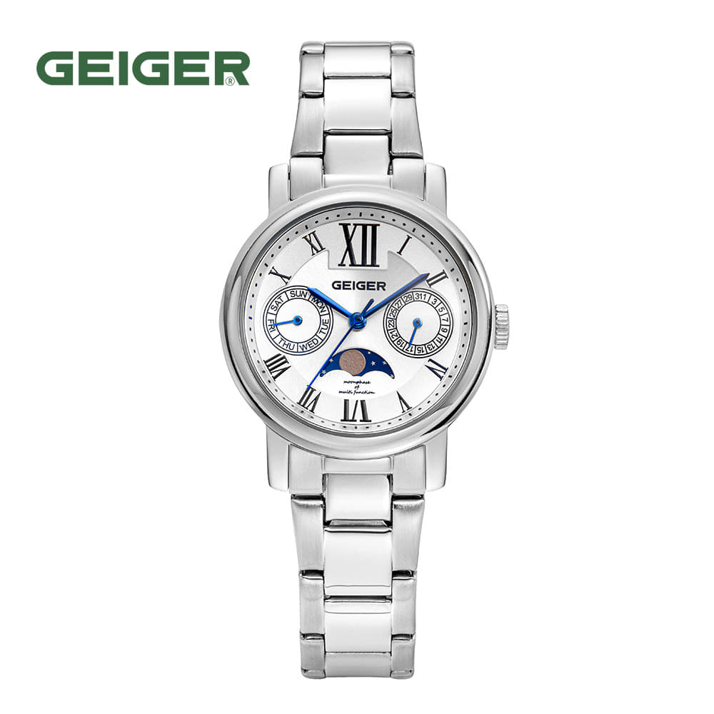 

Женские металлические часы Geiger GE8025WSL Moon Phase 32 мм