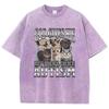 Novelty Meme God Gives His Most Powerful Autism Cat T Shirt Washed 100% Cotton T-Shirt Graphic Casual Streetwear Spring
