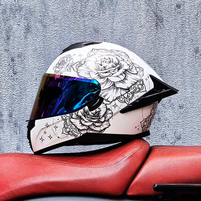 2024 NEW Motorcycle Full Face Men Helmet Big Tail Women Riding Helmet Casco Casque DOT Approved