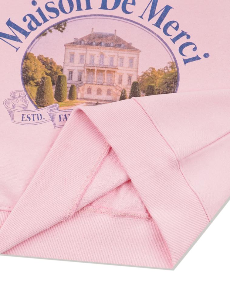 LA MAISON STUDIO Women'S Vintage Castle Garden Crop Sweatshirt Pink (Fcf1Ts205W)