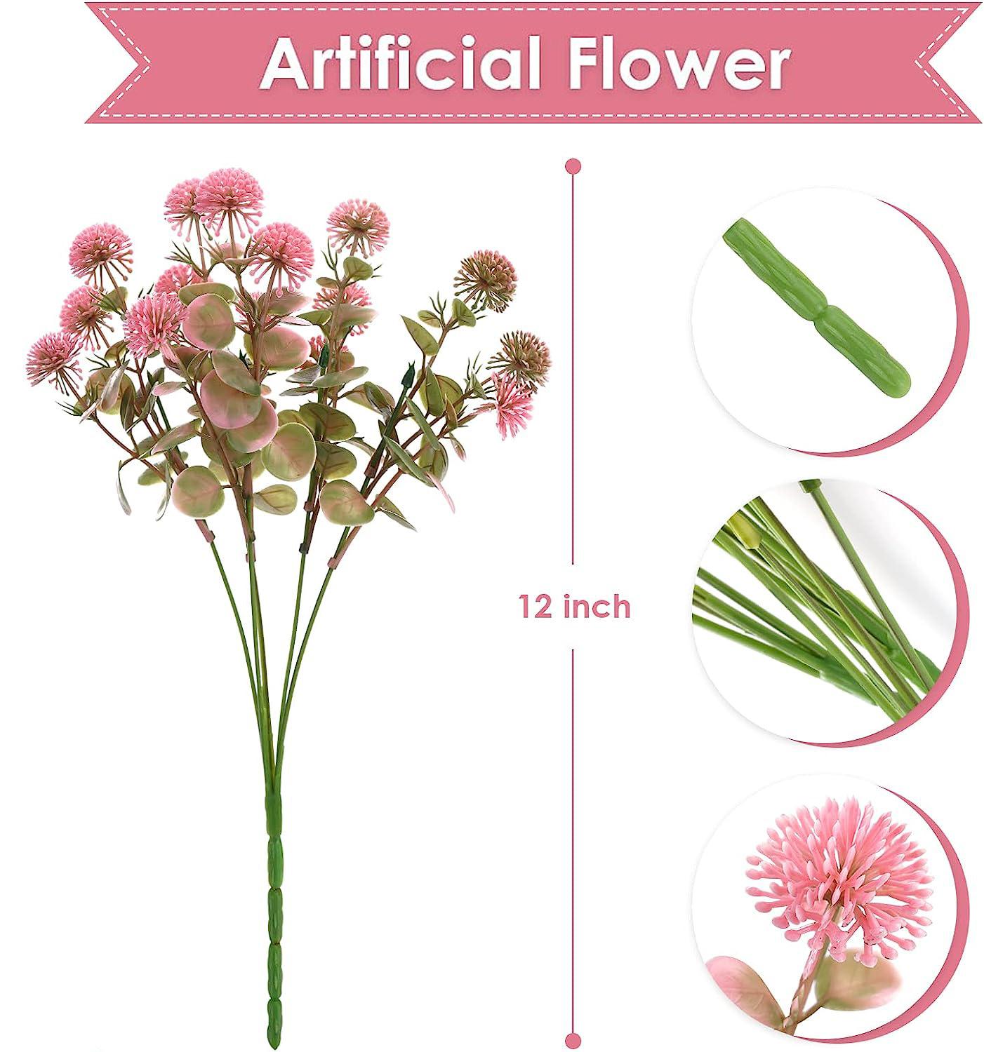 

Уличный Искусственный Искусственный Цветок 5 Голов Бельгийский Шар Бионическое Пластиковое Растение Украшение Дома Поддельный Цветок Ручка Букет розовый