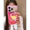 ins wind creative heart-shaped bear mirror is suitable for Apple 17promax mobile phone case 16 protective case 15 girl