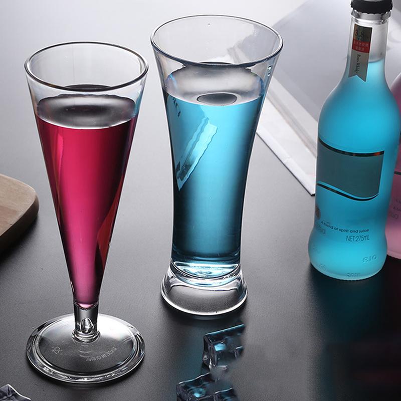 Acrylic Cocktail Cup Home Wedding Party Bar Goblet Juice Wine Drinking Glasses